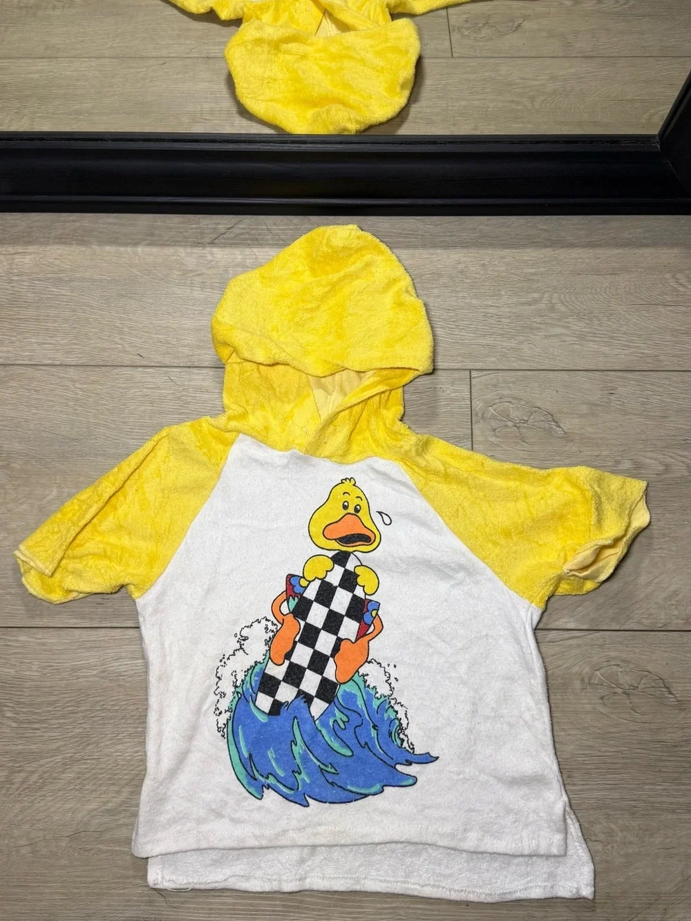 Vintage 1980s Toddlers Surfing Duck French Terry Hoodie